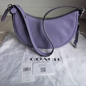 Coach Pebbled Luna Shoulder Bag In Light Violet
